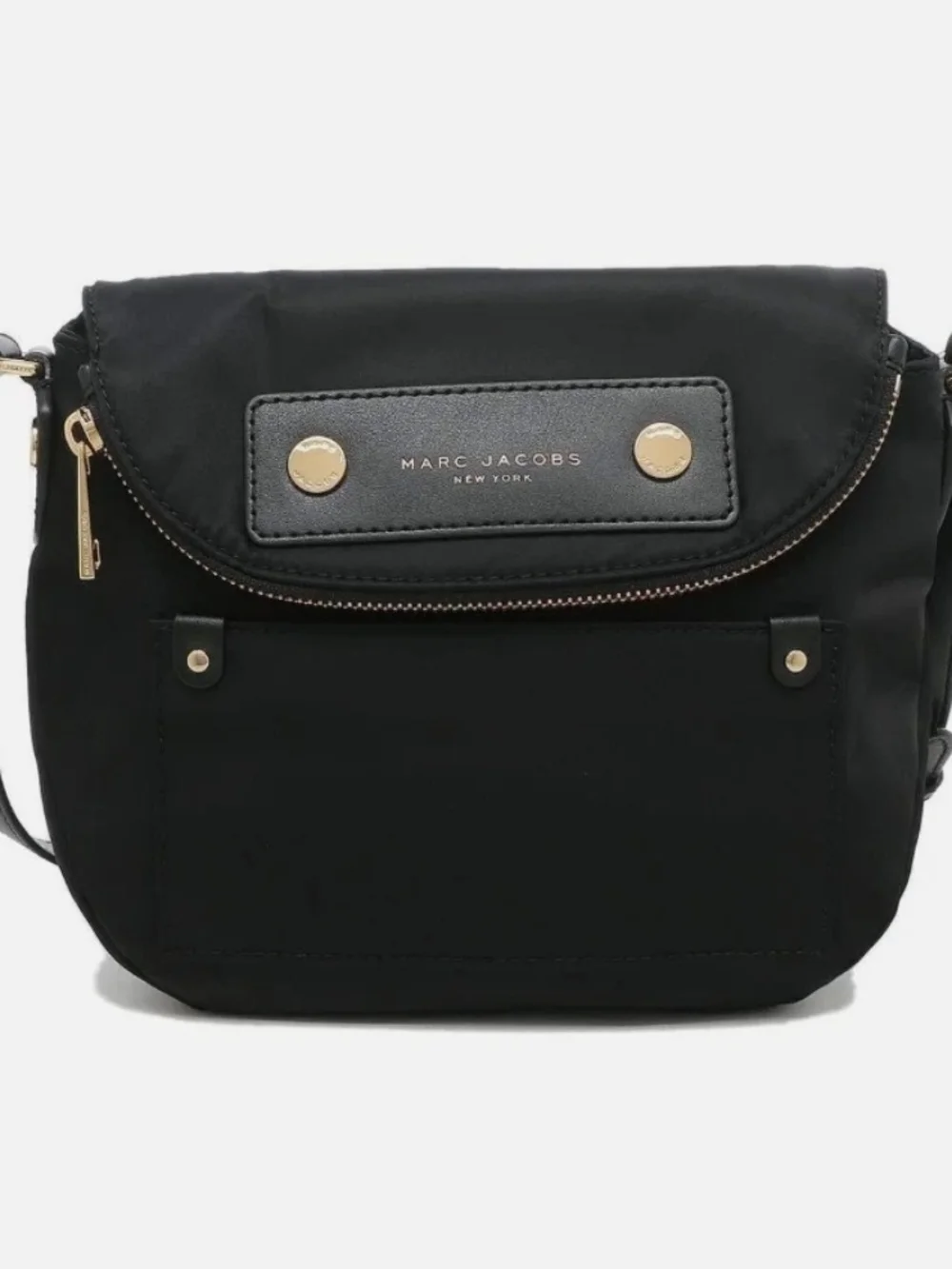 Marc Jacobs Black Nylon Crossbody Bag with Gold Hardware